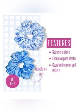 Lilly Pulitzer 2-Pack Satin Scrunchies, Soleil It On Me